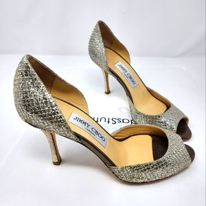 Jimmy Choo Silver Leather Pumps 36
